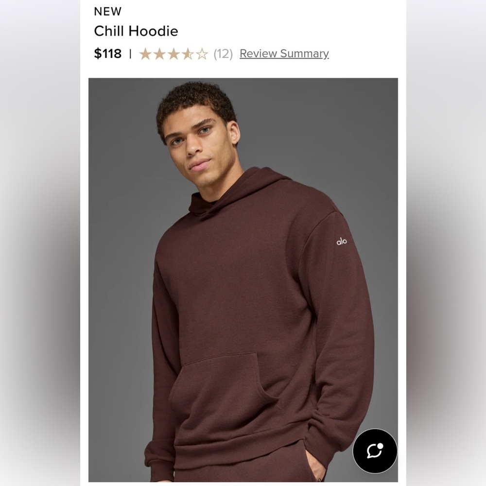 ALO Yoga Men's Deep Brown Chill Hoodie